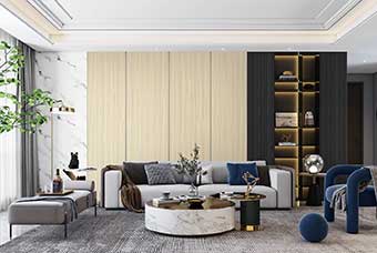 许昌轻奢风格-客厅